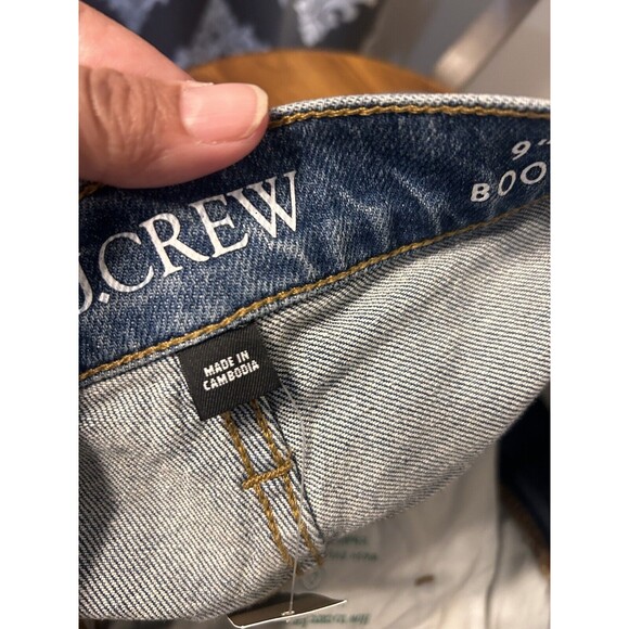 New J. Crew Demi Boot Crop Denim Jeans Women’s Size 30 Whiskered Medium Wash - Picture 6 of 8